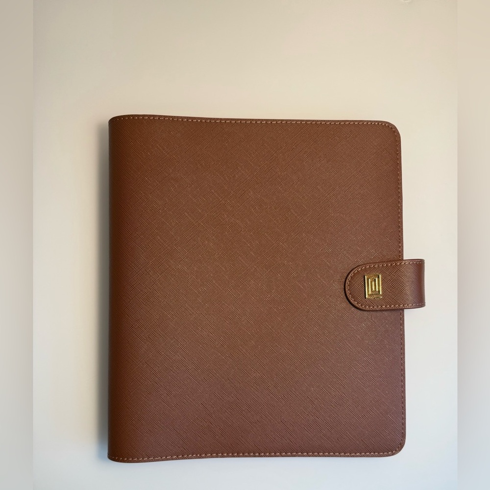 Notiq HP Classic 9 Disc - Discbound Folio Desk Agenda Cover - Caramel Saffiano